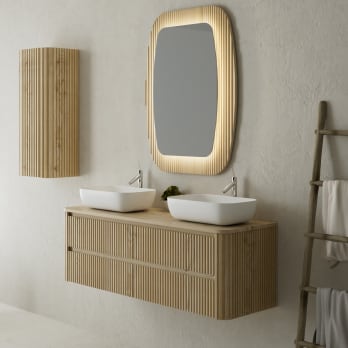 Mueble de baño con encimera de madera maciza Bruntec Baviera