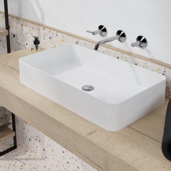 Lavabo sobre encimera Bergamo 59x39cm Blanco brillo