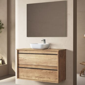 Muebles de baño con encimera de madera Bruntec Candem