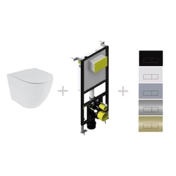 Pack inodoro + cisterna empotrada + pulsador Fossil Natura Elba blanco mate