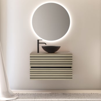 Mueble de baño con encimera de madera Bruntec Kora