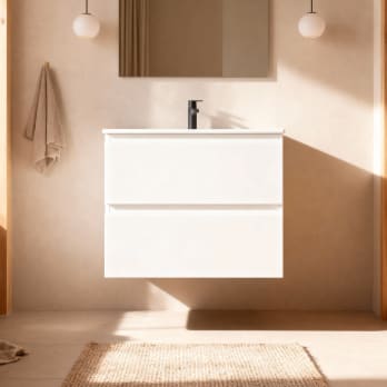 Conjunto de mueble de baño pequeño Bruntec Nivo 2 cajones suspendido