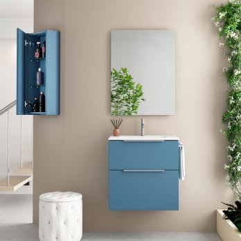 Conjunto mueble de baño fondo reducido 41cm Coycama Comet tirador cromo