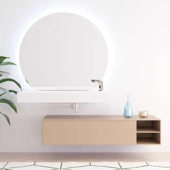 Espejo media luna con luz LED Bruntec Zoni