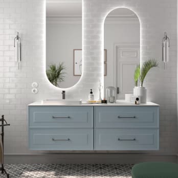Mueble de baño con encimera  solid surface Salgar Renoir