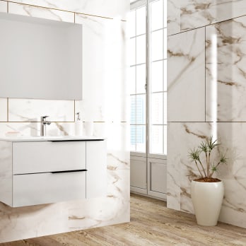 Mueble de baño blanco/plateado 40 x 132 cm MATARO 