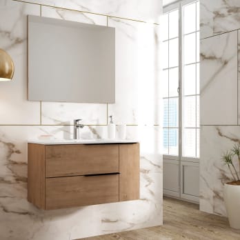 ROYO VITALE Mueble de Baño con Lavabo Fondo Reducido 2 Cajones Blanco —  Bañoidea