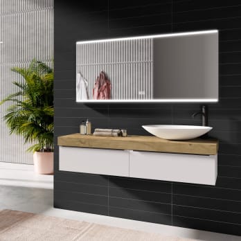 Mueble de baño con encimera de madera Coycama Landes