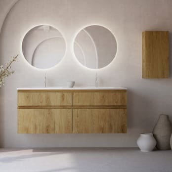 Conjunto de mueble de baño madera maciza Bruntec Alpes 6