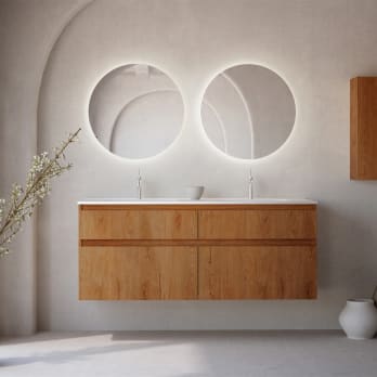 Conjunto de mueble de baño madera maciza Bruntec Alpes 7