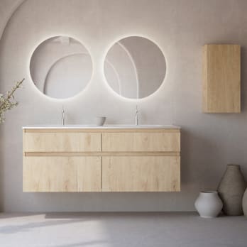 Conjunto de mueble de baño madera maciza Bruntec Alpes 7