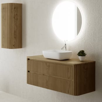 Mueble de baño con encimera de madera maciza Bruntec Baviera