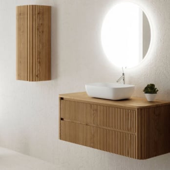 Mueble de baño con encimera de madera maciza Bruntec Baviera