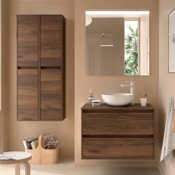 Mueble de baño con encimera de madera Salgar Noja