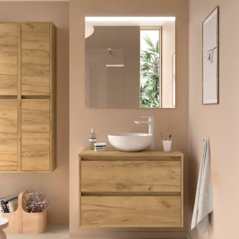 Mueble de baño con encimera de madera Salgar Noja