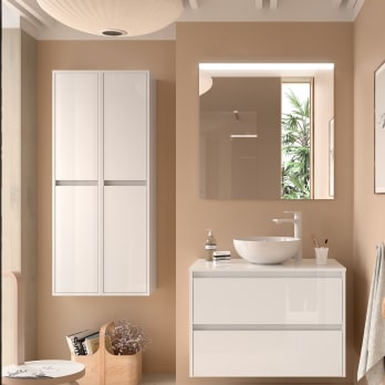 Conjunto mueble de baño con encimera de madera Salgar Noja