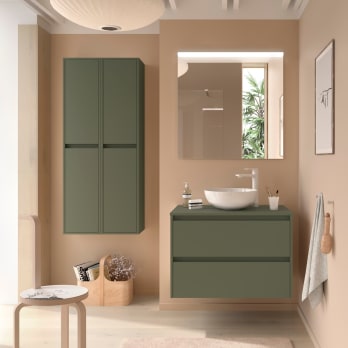 Conjunto mueble de baño con encimera de madera Salgar Noja