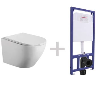 Pack Inodoro suspendido + cisterna empotrada Bruntec Lisboa
