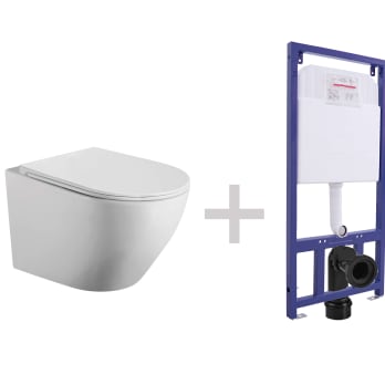 Pack Inodoro suspendido + cisterna empotrada Bruntec Lisboa