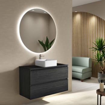 Mueble de baño con encimera de madera Bruntec Roma