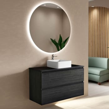 Mueble de baño con encimera de madera Bruntec Roma