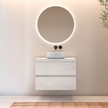 Mueble de baño con encimera de madera Bruntec Roma