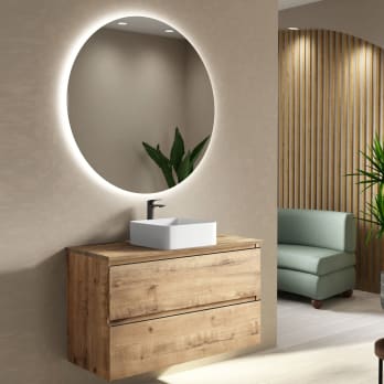 Mueble de baño con encimera de madera Bruntec Roma