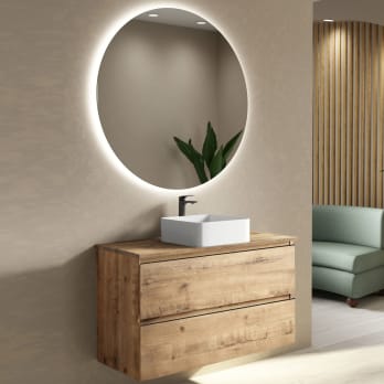 Mueble de baño con encimera de madera Bruntec Roma