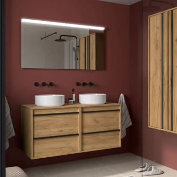 Mueble de baño con encimera de madera Salgar Attila
