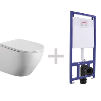 Pack inodoro suspendido + cisterna empotrada Bruntec Lisboa