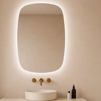 Espejo de baño con luz LED Bruntec Look