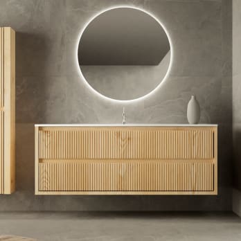 Conjunto de mueble de baño madera maciza con costados Bruntec Alpes 19