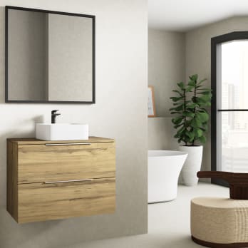 Mueble de baño con encimera de madera Bruntec Zahara