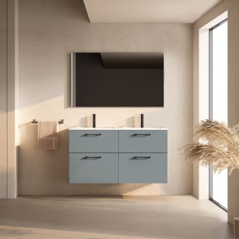 Conjunto de mueble de baño suspendido con lavabo Flat Viso Verso