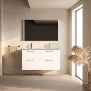 Conjunto de mueble de baño suspendido con lavabo Flat Viso Verso