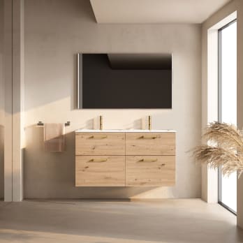 Conjunto de mueble de baño con o sin banquillo con lavabo Flat VisoBath Verso