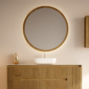 Mueble de baño madera maciza con encimera de solid surface Bruntec Alpes 13