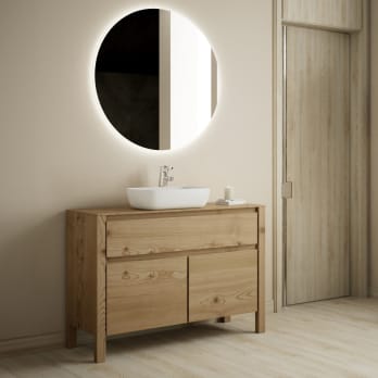 Mueble de baño con encimera de madera maciza Bruntec Laponia
