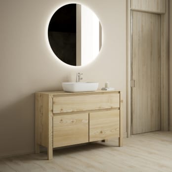 Mueble de baño con encimera de madera maciza Bruntec Laponia