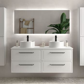 Conjunto mueble de baño Salgar Runa con lavabo sobre encimera