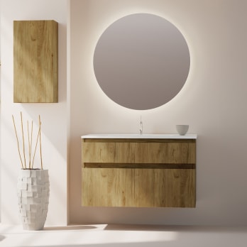 Conjunto de mueble de baño madera maciza Bruntec Alpes 17