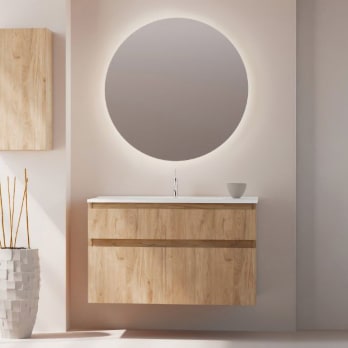 Conjunto de mueble de baño madera maciza Bruntec Alpes 17