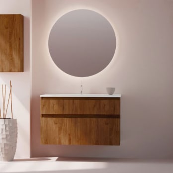 Conjunto de mueble de baño madera maciza Bruntec Alpes 17