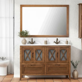 Conjunto mueble de baño rústico Bruntec Kai