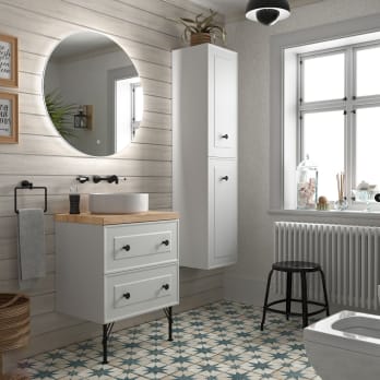 Mueble de baño con encimera de madera Salgar Renoir