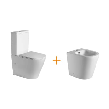 Pack inodoro mate + cisterna + bidé Bruntec Lisboa