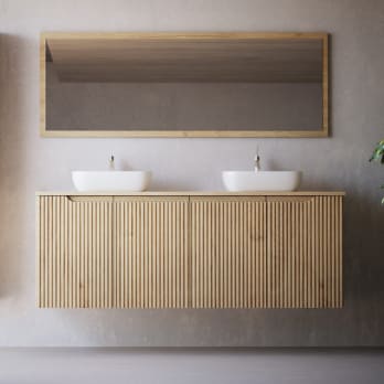 Mueble de baño con encimera de madera maciza Bruntec Alpes 15