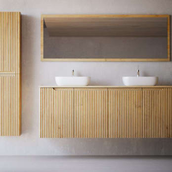 Mueble de baño con encimera de madera maciza Bruntec Alpes 15