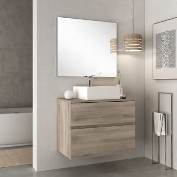 Mueble de baño con encimera de madera Bruntec Zeus