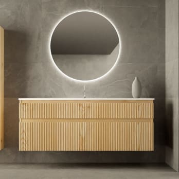 Conjunto de mueble de baño de madera maciza Bruntec Alpes